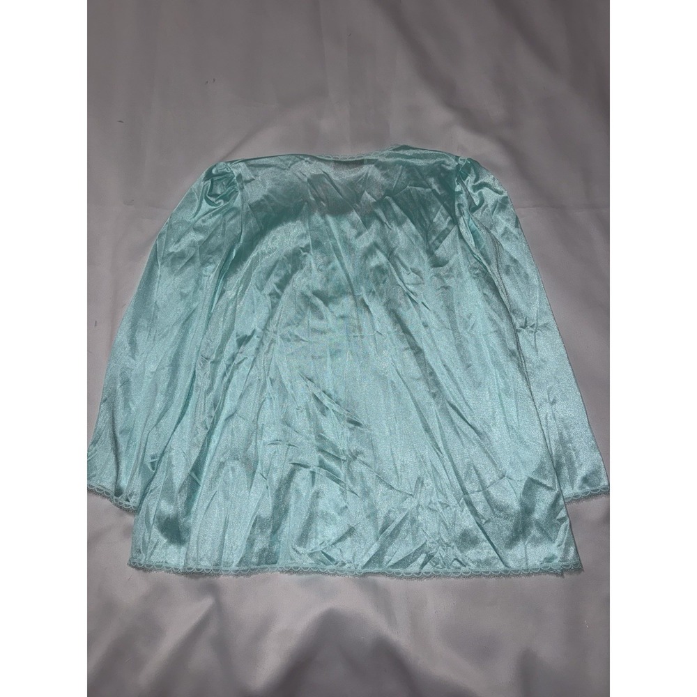 Vassarette vintage blue nylon lace sheer bed jacket robe Women's medium USA - Picture 3 of 5
